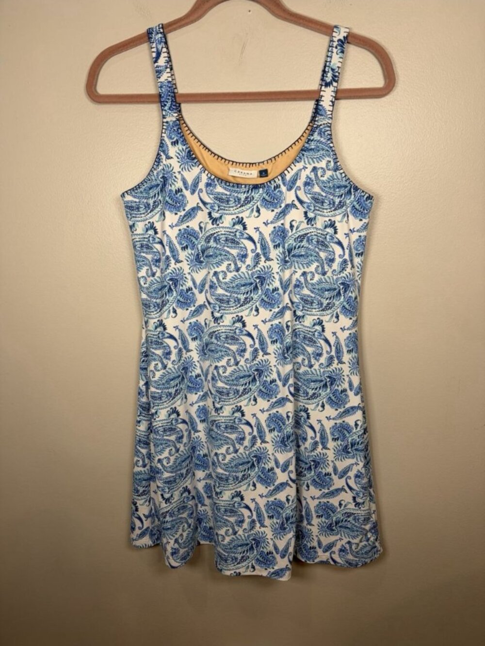Cabana Life Charleston Sport Tank Dress Size Medium Paisley Stretch Vacation